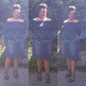 PLUS DENIM SKIRT SET NWT